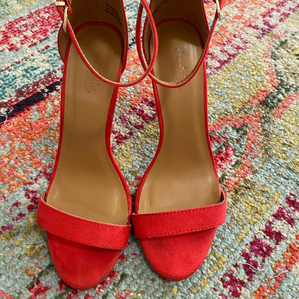 Red strappy heel